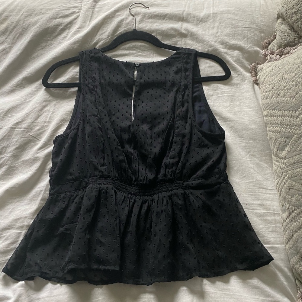 Black v-neck blouse